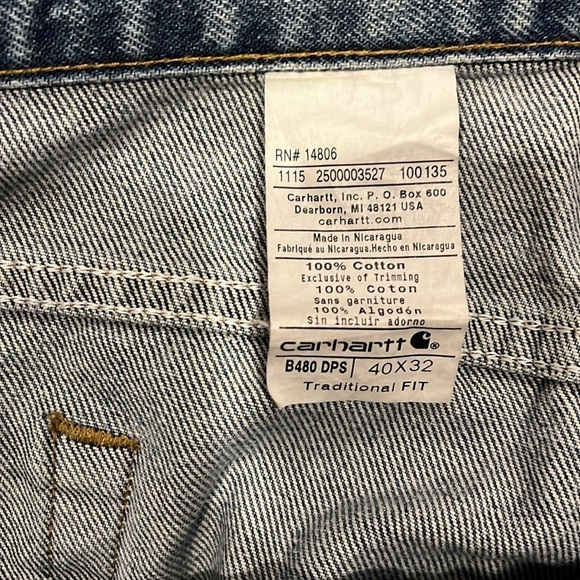 Traditional Fit 40x32 Men’s Carhartt Jeans - Picture 3 of 5